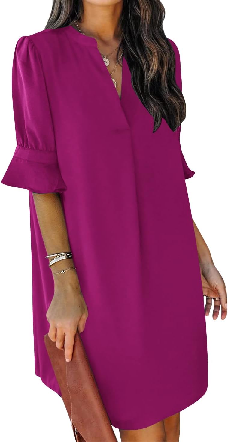 QACOHU women's ruffle short sleeve dress for special occasions