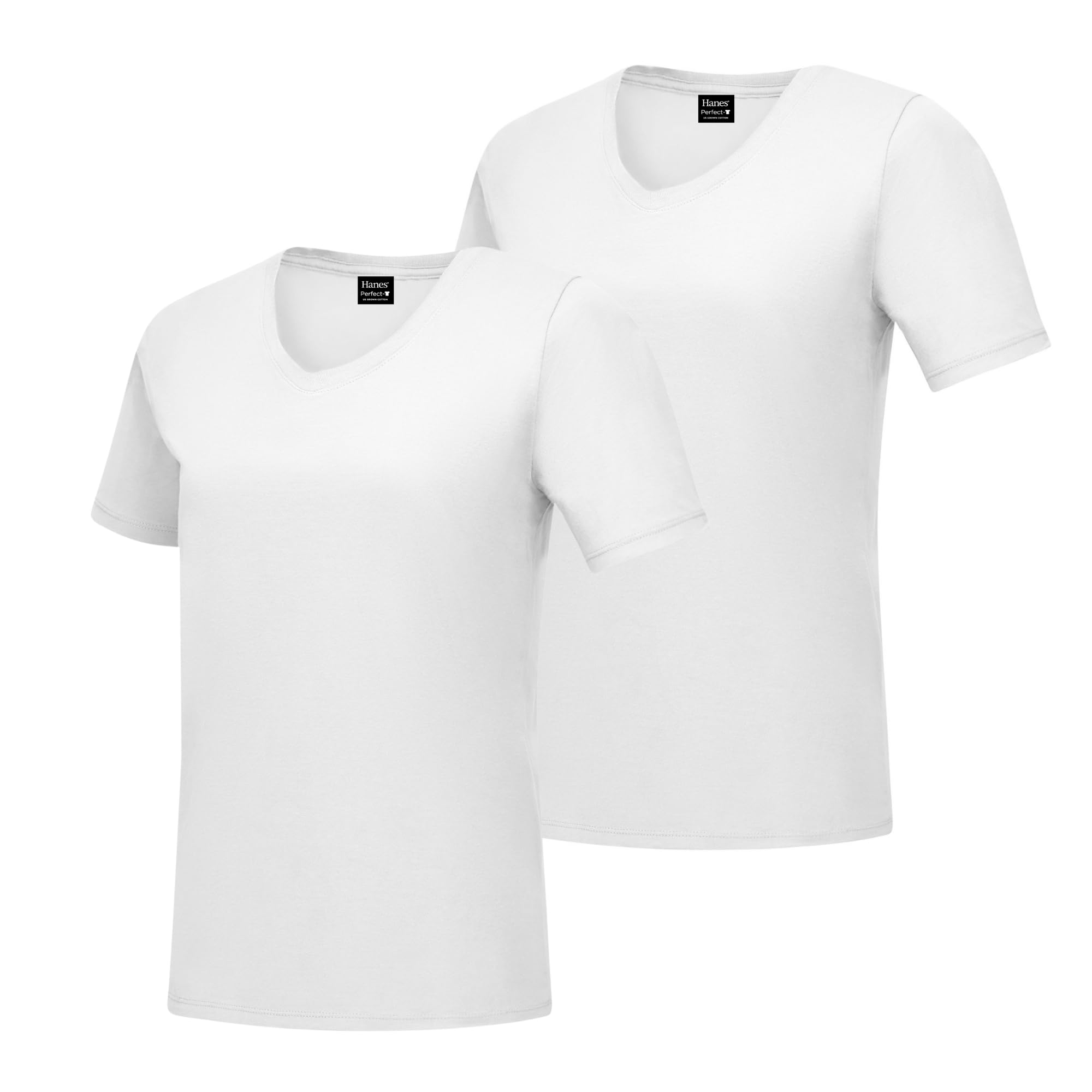 Hanes Women's Perfect-T V-neck T-shirt, Cotton Short Sleeve Tee for Women, 1 or 2-Pack