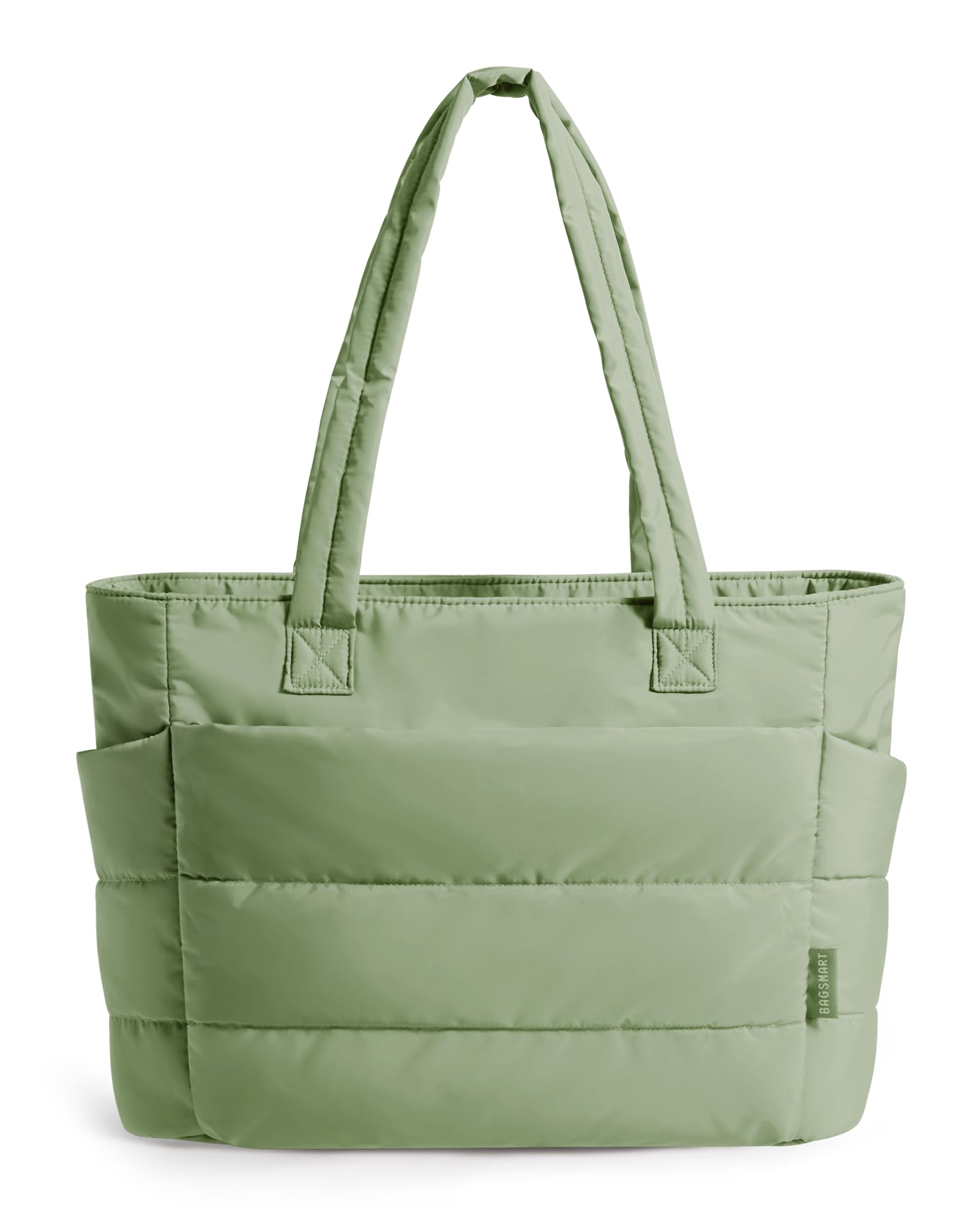 BAGSMART Tote Bag for Women, Lightweight Puffy Tote Bag with Compartments Shoulder Bag Handbag for Travel, Work, Gym | Lightweight, Puffy, Quilted, for Travel, Work