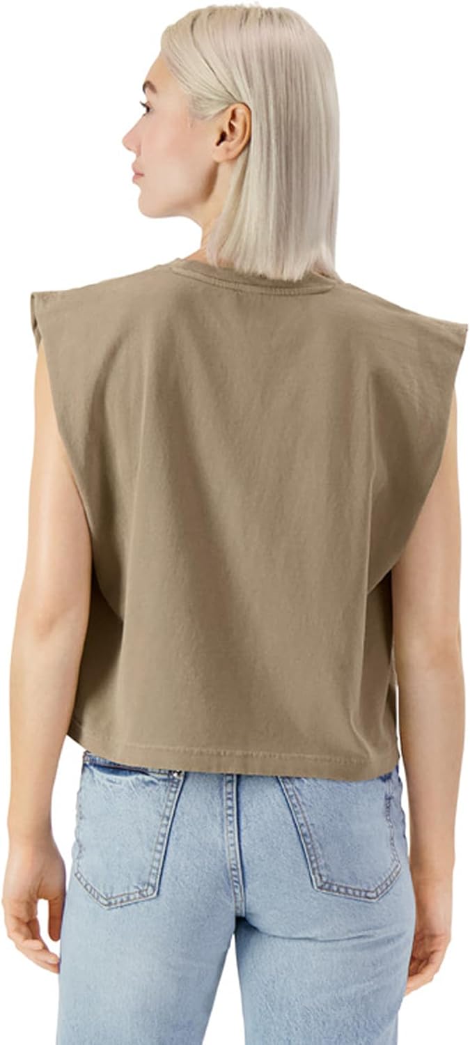American Apparel Women's Heavyweight Cotton Boxy Cropped Garment Dyed Muscle Style G307GD Muscle T-Shirt (2-Pack)