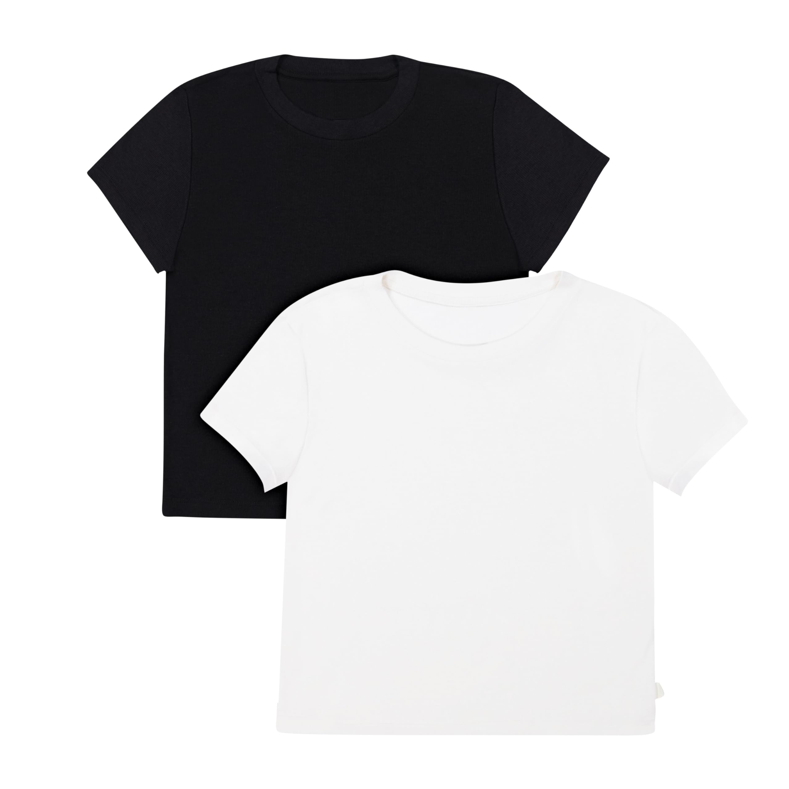 Hanes Women's Originals Baby Doll Tee, 2-Pack, Comfywear Supersoft Rib T-Shirt, Loungewear Pack