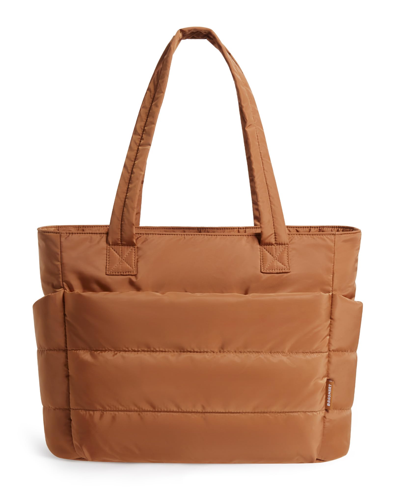 BAGSMART Tote Bag for Women, Lightweight Puffy Tote Bag with Compartments Shoulder Bag Handbag for Travel, Work, Gym | Lightweight, Puffy, Quilted, for Travel, Work