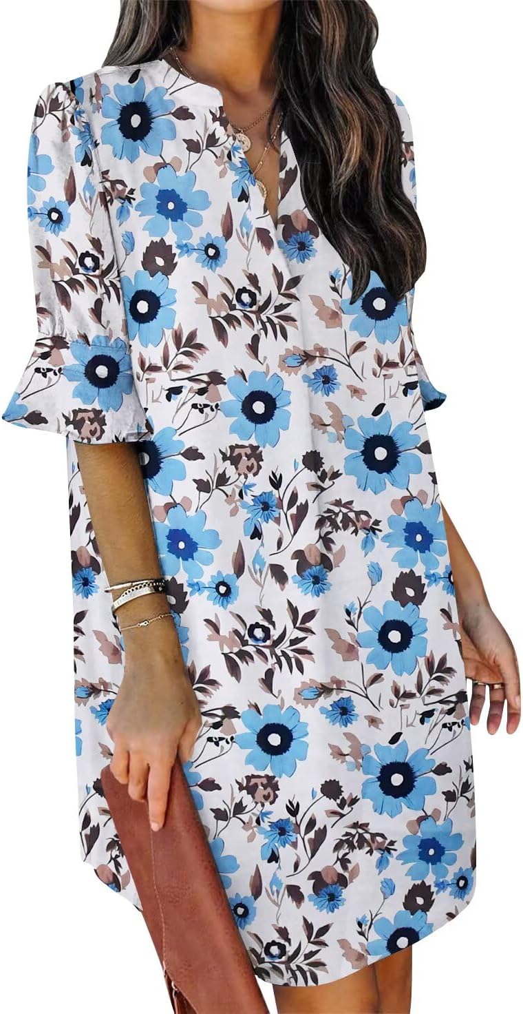 QACOHU women's casual floral summer dress