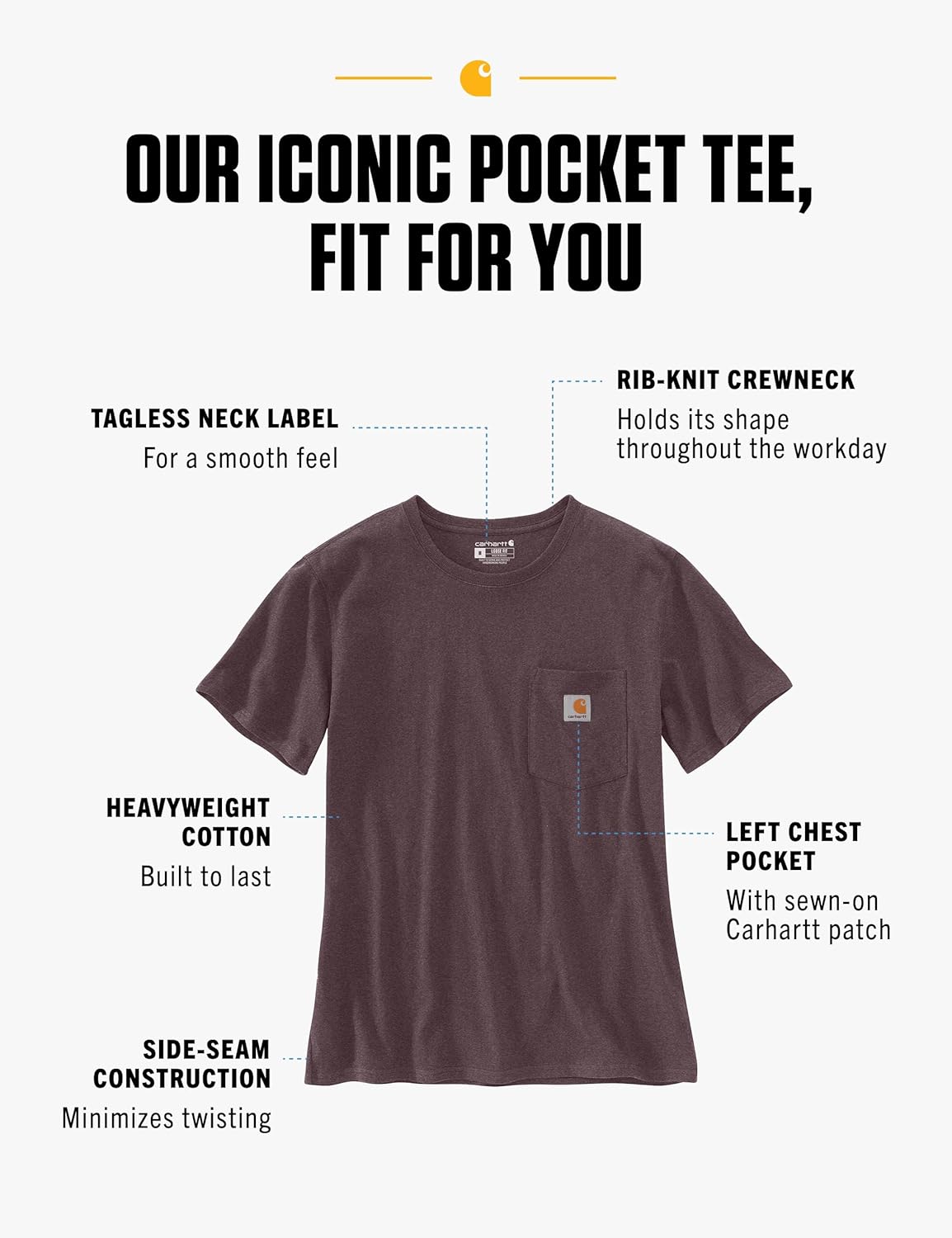Carhartt Women's Loose Fit Heavyweight Short-Sleeve Pocket T-Shirt Closeout
