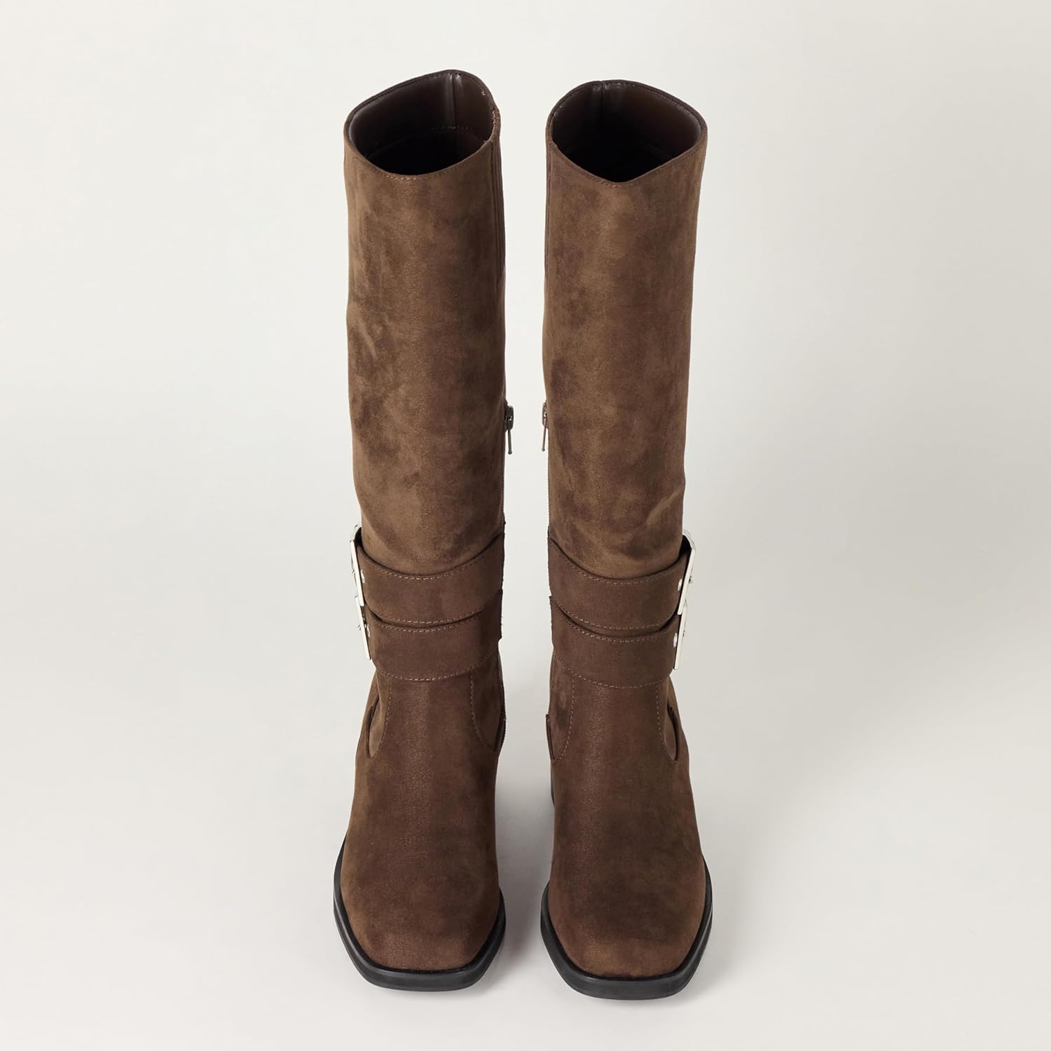 The Drop Women's Sage Tall Biker Boot with Buckles