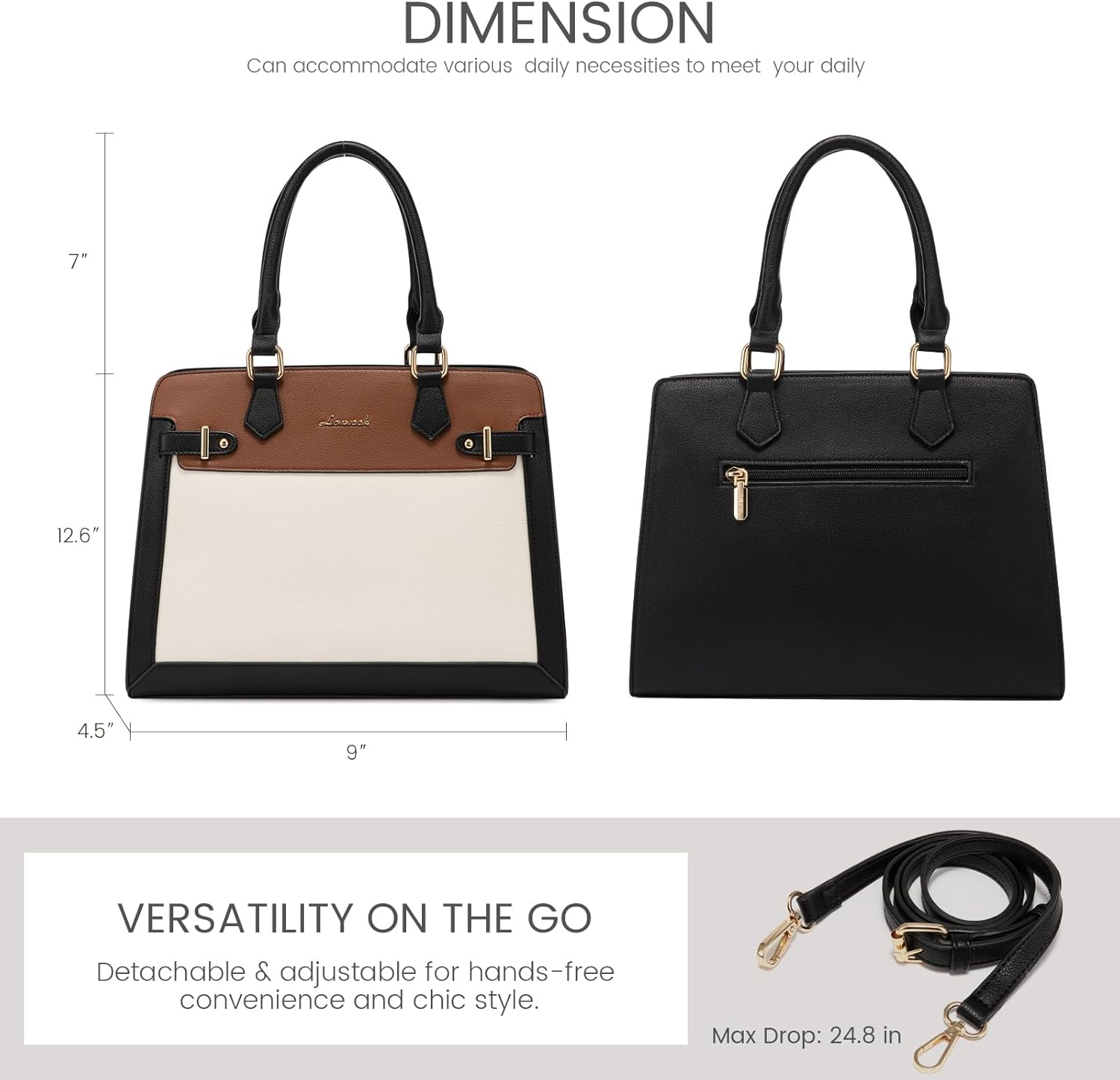 LOVEVOOK Purses and Handbags for Women, Tote Shoulder Bag Satchel Purse and PU Leather Top Handle for ladies