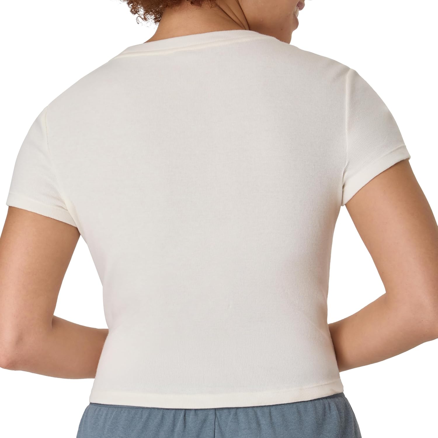 Hanes Women's Originals Baby Doll Tee, 2-Pack, Comfywear Supersoft Rib T-Shirt, Loungewear Pack