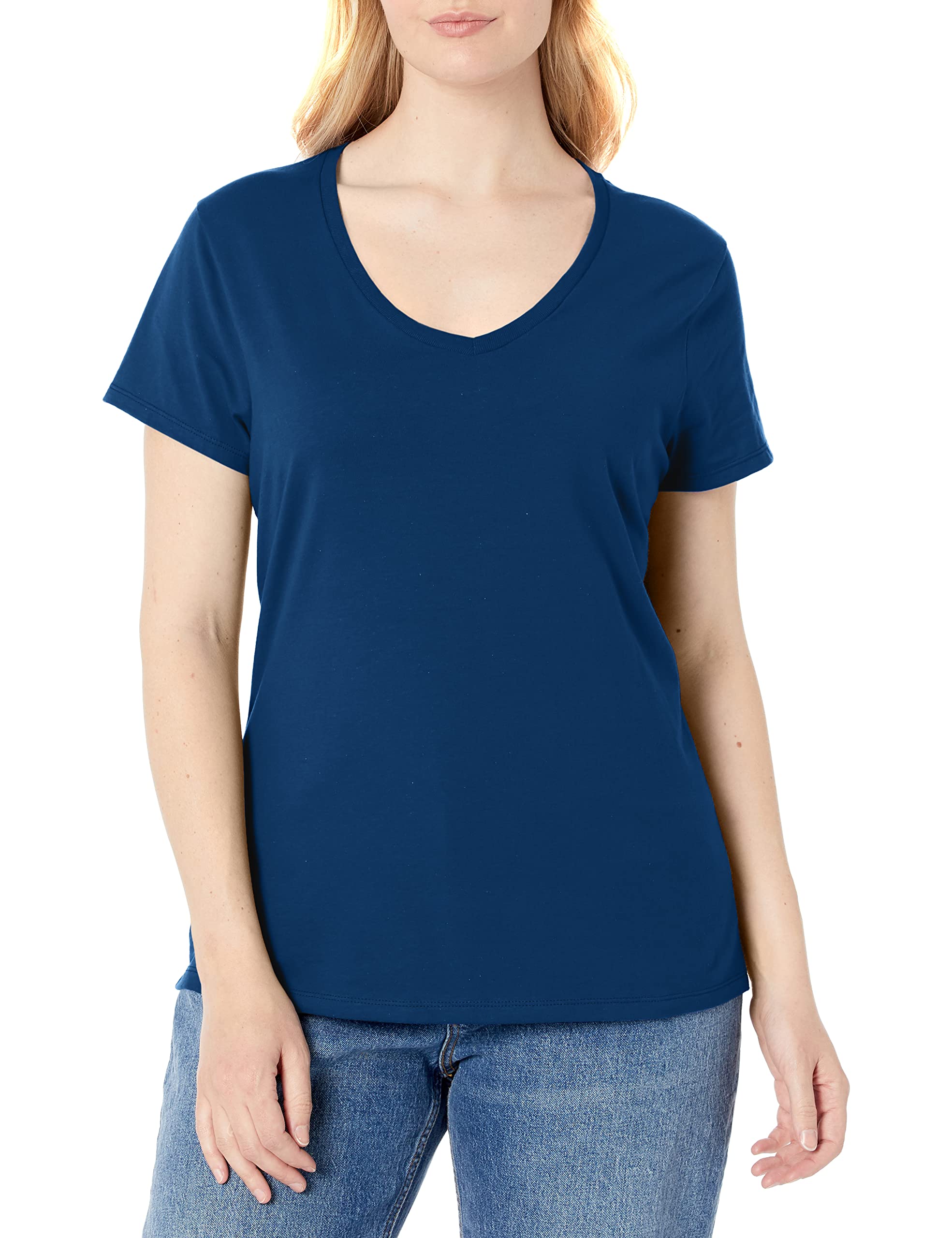 Hanes Women's Perfect-T V-neck T-shirt, Cotton Short Sleeve Tee for Women, 1 or 2-Pack