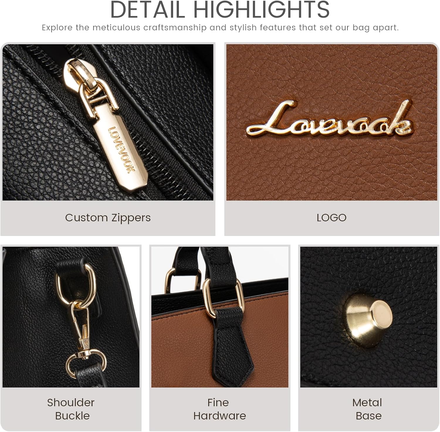 LOVEVOOK Purses and Handbags for Women, Tote Shoulder Bag Satchel Purse and PU Leather Top Handle for ladies
