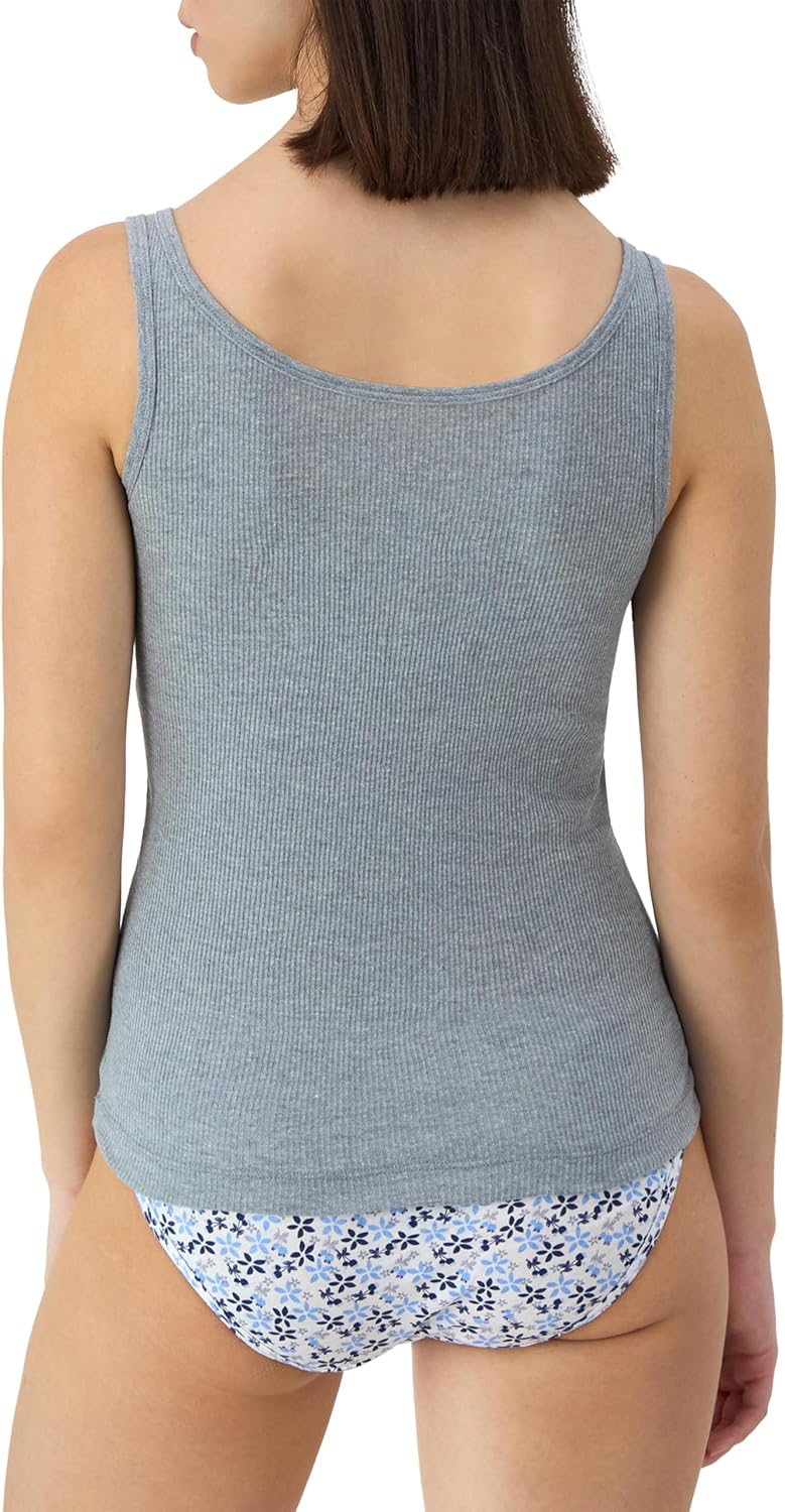 Hanes Women's Originals Ribbed Tank Pack, Soft Cotton Rib Tank Tops for Women, 4-Pack