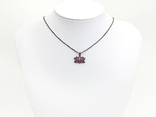 Load image into Gallery viewer, CZ Micro Pave lotus Flower Charm, Lotus Flower Cubic Zirconia Pendant, Black/Fuchsia/Cobalt CZ Yoga Charm Findings, 15x19mm,SKU#X134