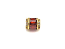Load image into Gallery viewer, CZ Micro Pave Big Hole Drum Spacer Beads, Cubic Zirconia Large Hole Spacer Beads Ruby/Amethyst/Pink,10x12mm,1pc,sku#X136