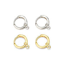 Load image into Gallery viewer, Round One Touch Earring Making Hoop, Gold/Silver huggie hoop, sku#J100