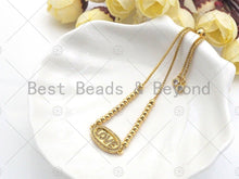 Load image into Gallery viewer, LOVE Connector/Link, Oval Shape Connector, Cz Pave Bracelet Necklace Connector in Gold Finish, 10x22mm,sku#LK95