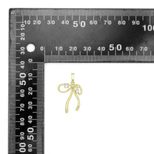 Load image into Gallery viewer, Gold Clear CZ Bow Charm Pendant, Sku#A416