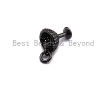 Load image into Gallery viewer, Clear CZ Micro Pave Goblet Pendant, Wine Cup Charm, Cup Pave Pendant, Gold/Silver/Rose Gold/Black plated, 9x14mm, Sku#X109