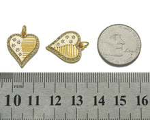Load image into Gallery viewer, CZ Pave Gold Star On Heart Charm, Sku#LX118