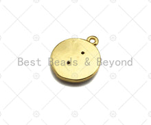 Load image into Gallery viewer, Enamel Cobalt White Yin Yang Pendant,Tiangle Gold Pendant,Religious Enamel Pendant,10x12mm,Sku#B128