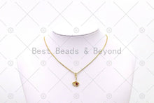 Load image into Gallery viewer, Fuchsia CZ Micro Pave Leaf Shape Pendant, 18K Gold Filled Ginkgo Leaf Charm, Necklace Bracelet Charm Pendant,Sku#LK511