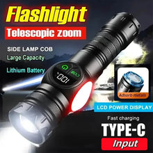 Load image into Gallery viewer, Rechargeable LED Flashlight with 5 Modes &amp; Magnetic Base – Gift Box
