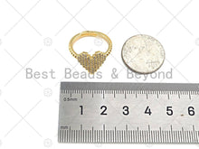Load image into Gallery viewer, CZ  Heart Shape Adjustable Ring, Sku#X257