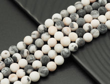 Load image into Gallery viewer, Matt Pink Zebra Jasper Round Smooth Beads, Sku#U1313