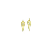Load image into Gallery viewer, Clear CZ Gold Long Triangle Carrot Charm Pendant,Sku#LX849