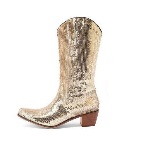 Women's Block Heel Patent Leather Knee-High Boots | Elegant Glossy Dress Boots