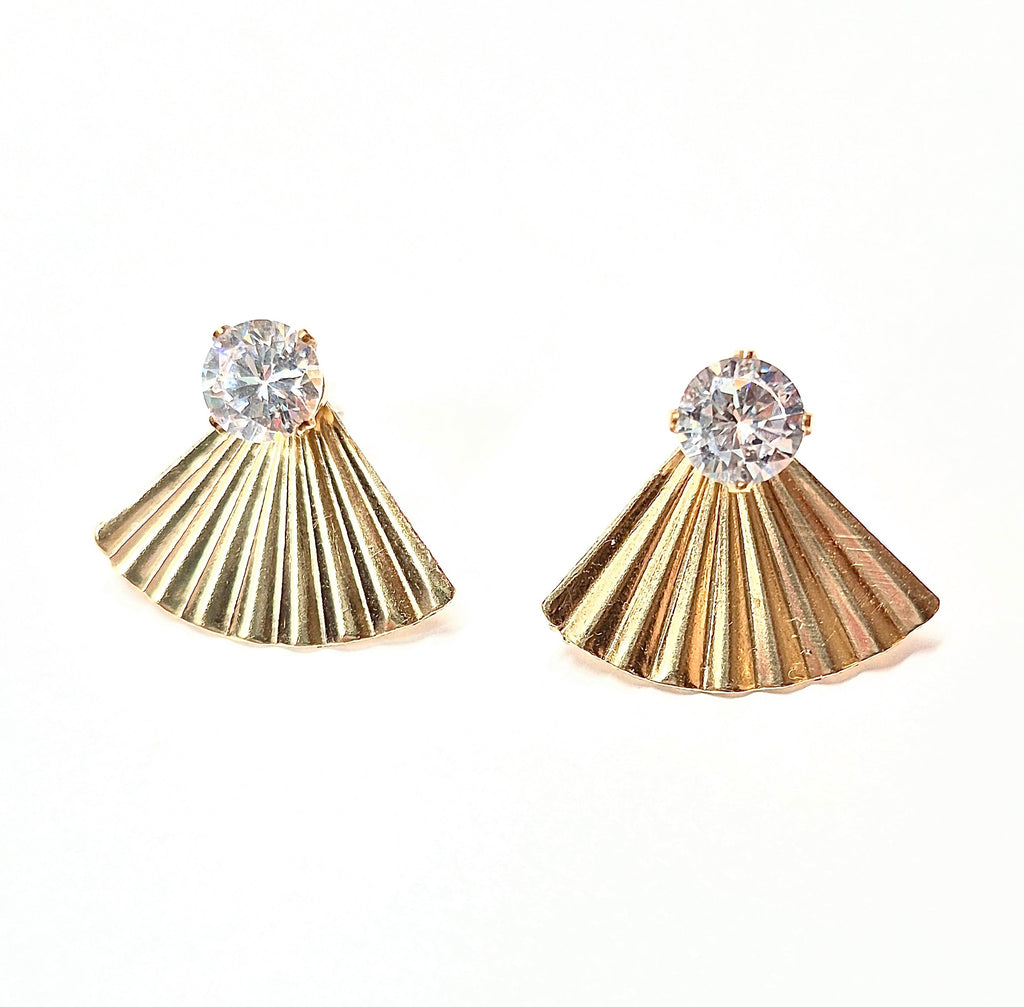 Secret Fan Ear Jacket stud earrings