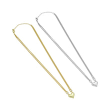 Load image into Gallery viewer, Gold Silver Heart Pendant Double Link Chain Necklace, Sku#A333