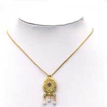 Load image into Gallery viewer, CZ Evil Eye Oval Pendant Charm, Sku#B173