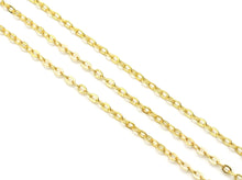 Load image into Gallery viewer, Dainty Oval Rolo link Gold unfinished chain by yard,sku# LX164