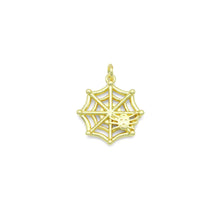 Load image into Gallery viewer, Spider On Spider Web Charm Pendant, halloween charm, Sku#LK1104