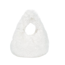 Load image into Gallery viewer, Women's Plush Tote Bag – Soft Oval Handbag for Everyday Casual Use