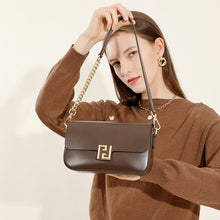 Load image into Gallery viewer, Genuine Leather Crossbody Bag with Chain Strap - Women's Luxury Handbag