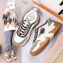 Load image into Gallery viewer, Women's Contrast-Color Lace Sneakers | Synthetic Leather Low-Cut Sport Shoes