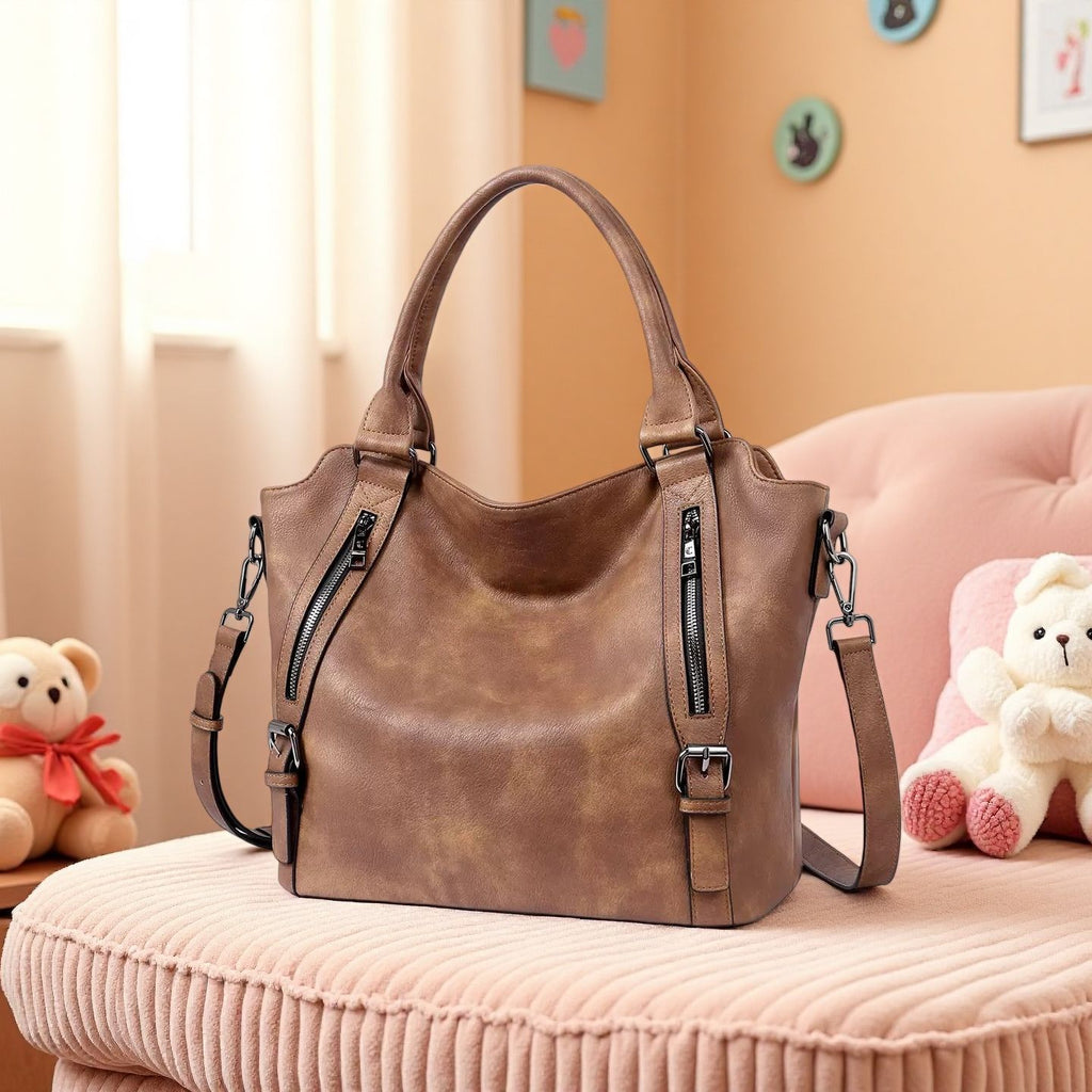 Spacious PU Leather Crossbody Handbag – Commuter & Travel Shoulder Bag for Women