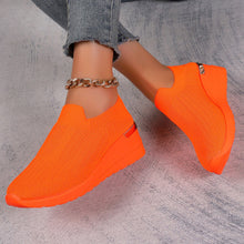 Load image into Gallery viewer, Women's Flyknit Mesh Breathable Wedge Sneakers | Slip-On Platform Casual Shoes