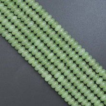 Load image into Gallery viewer, 5x8mm Smooth Rondelle Light Green Jade Beads, Sku#U2061