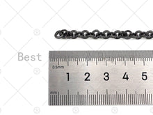 Load image into Gallery viewer, 5mm Rolo Chain by Yard,18K Gold Plated/Gunmetal / Sil M361