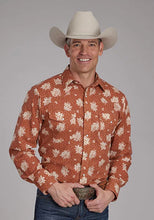 Load image into Gallery viewer, Roper 2282 Cream Floral (Orange) - Men's Western Shirt