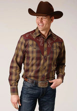 Load image into Gallery viewer, Roper Redwood Ripple (Brown) - Men's Western Shirt (Closeout)