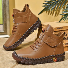 Load image into Gallery viewer, Women's High-Top Velcro Cotton Boots – Casual Flat Heel Ankle Boots