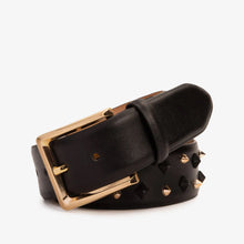 Load image into Gallery viewer, The Infanta Black Spike Leather Belt