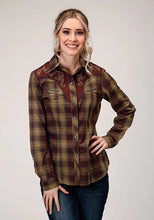 Load image into Gallery viewer, Roper 1205 Fancy Applique (Brown) - Women's Western Shirt