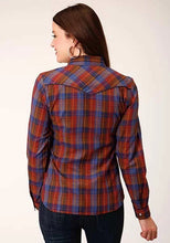 Load image into Gallery viewer, Roper 825 Fancy Yoke Windowpane (Red) - Women's Western Shirt