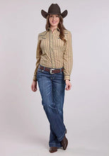 Load image into Gallery viewer, Roper 2661 Wallpaper Floral (Tan) - Women's Western Shirt