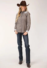 Load image into Gallery viewer, Roper 1199 Teardrop Print (Grey) - Women's Western Shirt