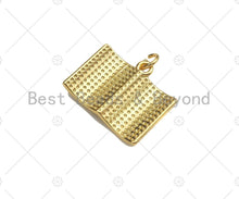 Load image into Gallery viewer, 18K Dainty Gold Love Luck Cross On Book Shape Pendant/Charm,Book Medallion Charm, Necklace Bracelet Charm Pendant,20x16mm, Sku#LK255