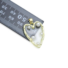Load image into Gallery viewer, Hammered Edge Acrylic Heart with Pearl Charm , Sku#JL202